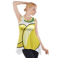 Lemon Fruit Green Yellow Citrus Side Drop Tank Tunic by BangZart