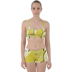 Lemon Fruit Green Yellow Citrus Women s Sports Set by BangZart