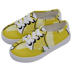 Lemon Fruit Green Yellow Citrus Kids  Classic Low Top Sneakers