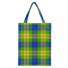 Spring Plaid Yellow Blue And Green Classic Tote Bag by BangZart