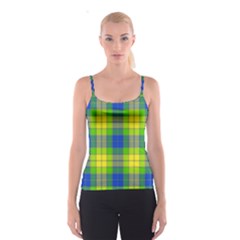 Spring Plaid Yellow Blue And Green Spaghetti Strap Top by BangZart