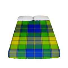 Spring Plaid Yellow Blue And Green Fitted Sheet (full/ Double Size) by BangZart