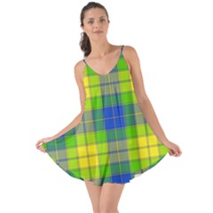 Spring Plaid Yellow Blue And Green Love The Sun Cover Up