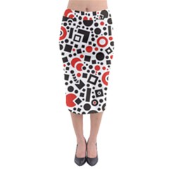 Square Objects Future Modern Midi Pencil Skirt by BangZart