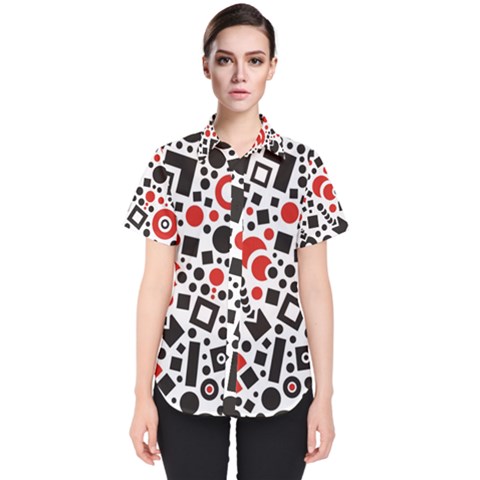 Square Objects Future Modern Women s Short Sleeve Shirt by BangZart