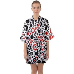 Square Objects Future Modern Quarter Sleeve Kimono Robe by BangZart