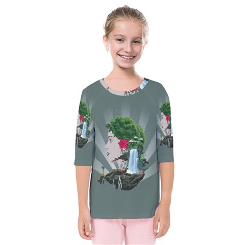 Digital Nature Beauty Kids  Quarter Sleeve Raglan Tee by BangZart