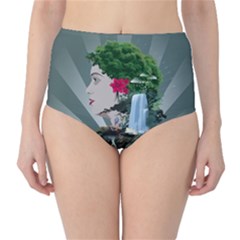 Digital Nature Beauty High-waist Bikini Bottoms by BangZart