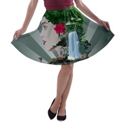 Digital Nature Beauty A-line Skater Skirt by BangZart