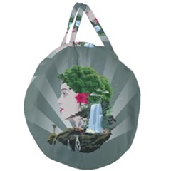 Digital Nature Beauty Giant Round Zipper Tote