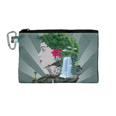 Digital Nature Beauty Canvas Cosmetic Bag (medium)