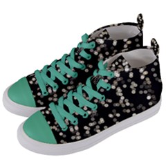 Christmas Bokeh Lights Background Women s Mid-top Canvas Sneakers by BangZart