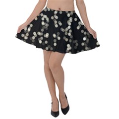 Christmas Bokeh Lights Background Velvet Skater Skirt