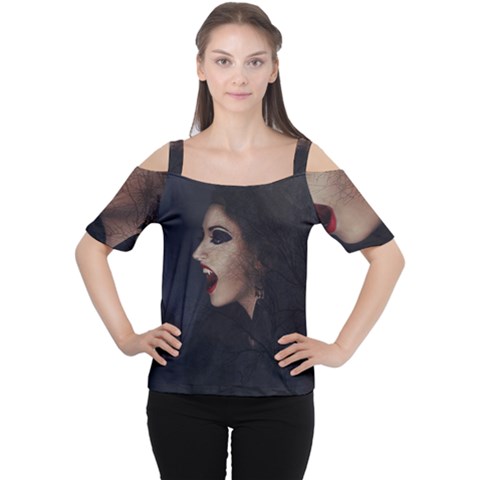 Vampire Woman Vampire Lady Cutout Shoulder Tee by BangZart