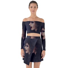 Vampire Woman Vampire Lady Off Shoulder Top With Skirt Set