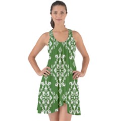 St Patrick S Day Damask Vintage Show Some Back Chiffon Dress by BangZart