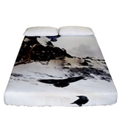 Birds Crows Black Ravens Wing Fitted Sheet (queen Size) by BangZart