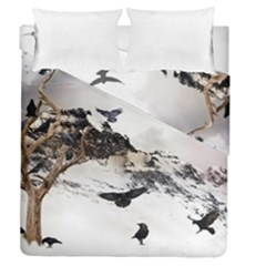 Birds Crows Black Ravens Wing Duvet Cover Double Side (queen Size) by BangZart