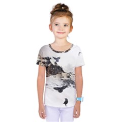 Birds Crows Black Ravens Wing Kids  One Piece Tee