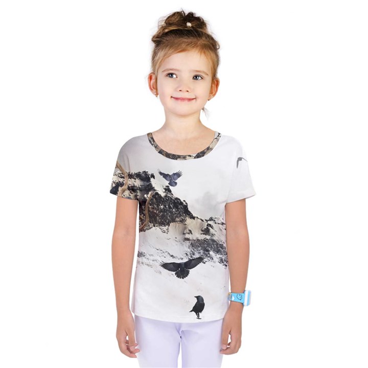 Birds Crows Black Ravens Wing Kids  One Piece Tee