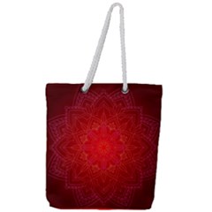 Mandala Ornament Floral Pattern Full Print Rope Handle Tote (large)