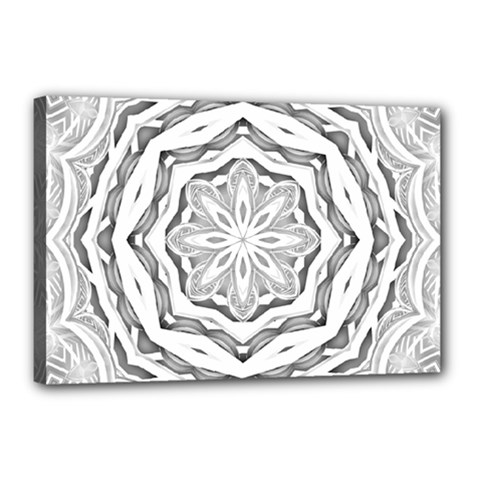 Mandala Pattern Floral Canvas 18  X 12 