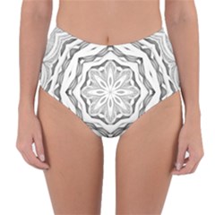 Mandala Pattern Floral Reversible High-waist Bikini Bottoms by BangZart