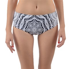 Mandala Pattern Floral Reversible Mid-waist Bikini Bottoms by BangZart