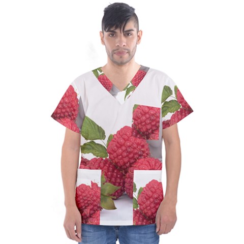 Fruit Healthy Vitamin Vegan Men s V-neck Scrub Top by BangZart