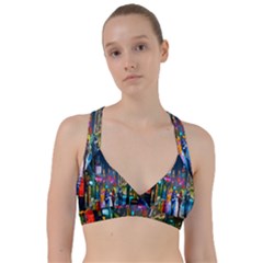 Abstract Vibrant Colour Cityscape Sweetheart Sports Bra by BangZart