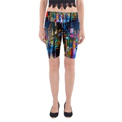 Abstract Vibrant Colour Cityscape Yoga Cropped Leggings by BangZart