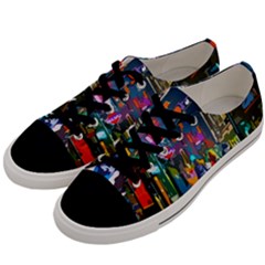 Abstract Vibrant Colour Cityscape Men s Low Top Canvas Sneakers