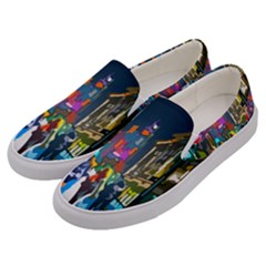 Abstract Vibrant Colour Cityscape Men s Canvas Slip Ons