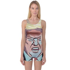 Donald Trump Pop Art President Usa One Piece Boyleg Swimsuit