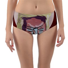 Donald Trump Pop Art President Usa Reversible Mid-waist Bikini Bottoms