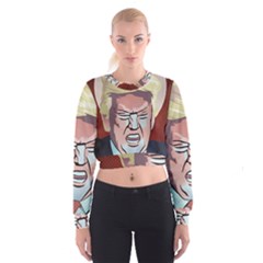 Donald Trump Pop Art President Usa Cropped Sweatshirt by BangZart