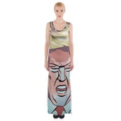 Donald Trump Pop Art President Usa Maxi Thigh Split Dress