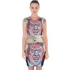 Donald Trump Pop Art President Usa Capsleeve Drawstring Dress  by BangZart