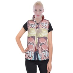 Donald Trump Pop Art President Usa Women s Button Up Puffer Vest by BangZart