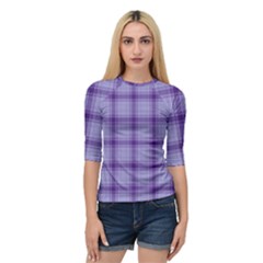 Purple Plaid Original Traditional Quarter Sleeve Raglan Tee