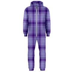 Purple Plaid Original Traditional Hooded Jumpsuit (men)  by BangZart