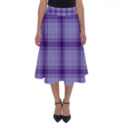 Purple Plaid Original Traditional Perfect Length Midi Skirt