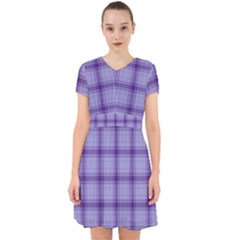 Purple Plaid Original Traditional Adorable In Chiffon Dress