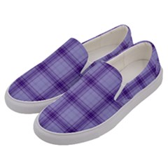 Purple Plaid Original Traditional Men s Canvas Slip Ons