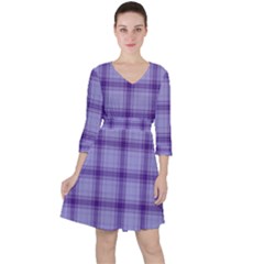 Purple Plaid Original Traditional Ruffle Dress