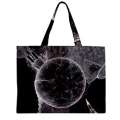 Space Universe Earth Rocket Zipper Mini Tote Bag