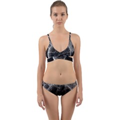 Space Universe Earth Rocket Wrap Around Bikini Set