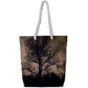 Tree Bushes Black Nature Landscape Full Print Rope Handle Tote (Small) View1