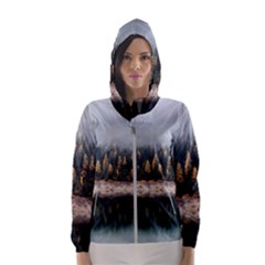 Trees Plants Nature Forests Lake Hooded Wind Breaker (women) by BangZart