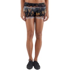 Trees Plants Nature Forests Lake Yoga Shorts by BangZart